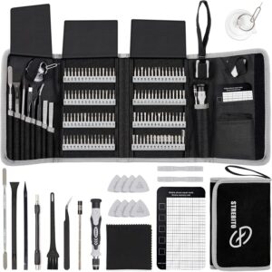 Precision Screwdriver Set 142-Piece Computer Tool Kit Magnetic Screwdriver Set Laptop Screwdriver Kit Electronic Repair Kit Tech Toolkit for PC, Phone, Macbook, Nintendo, PS4, Xbox Controller