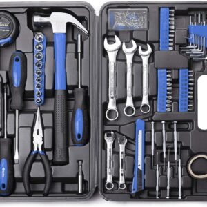 148Piece Tool Set General Household Hand Tool Kit with Plastic Toolbox Storage Case Blue
